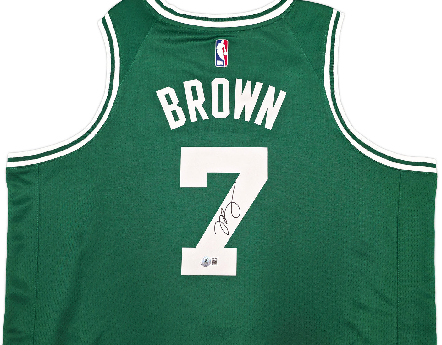 Boston Celtics Jaylen Brown Autographed Green Nike Swingman Icon Edition Jersey Size 52 Beckett BAS Witness Stock #256848