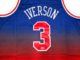 Philadelphia 76ers Allen Iverson Autographed Red Authentic Mitchell & Ness 1996-97 HWC Swingman Fadeaway Jersey Size 2XL Beckett BAS Witness Stock #253634