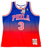 Philadelphia 76ers Allen Iverson Autographed Red Authentic Mitchell & Ness 1996-97 HWC Swingman Fadeaway Jersey Size 2XL Beckett BAS Witness Stock #253634