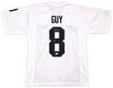 Oakland Raiders Ray Guy Autographed White Jersey "HOF 14" Beckett BAS QR Stock #256904