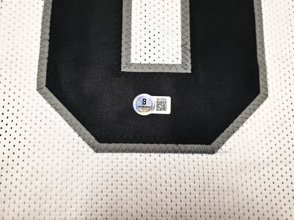 Oakland Raiders Ray Guy Autographed White Jersey "HOF 14" Beckett BAS QR Stock #256904