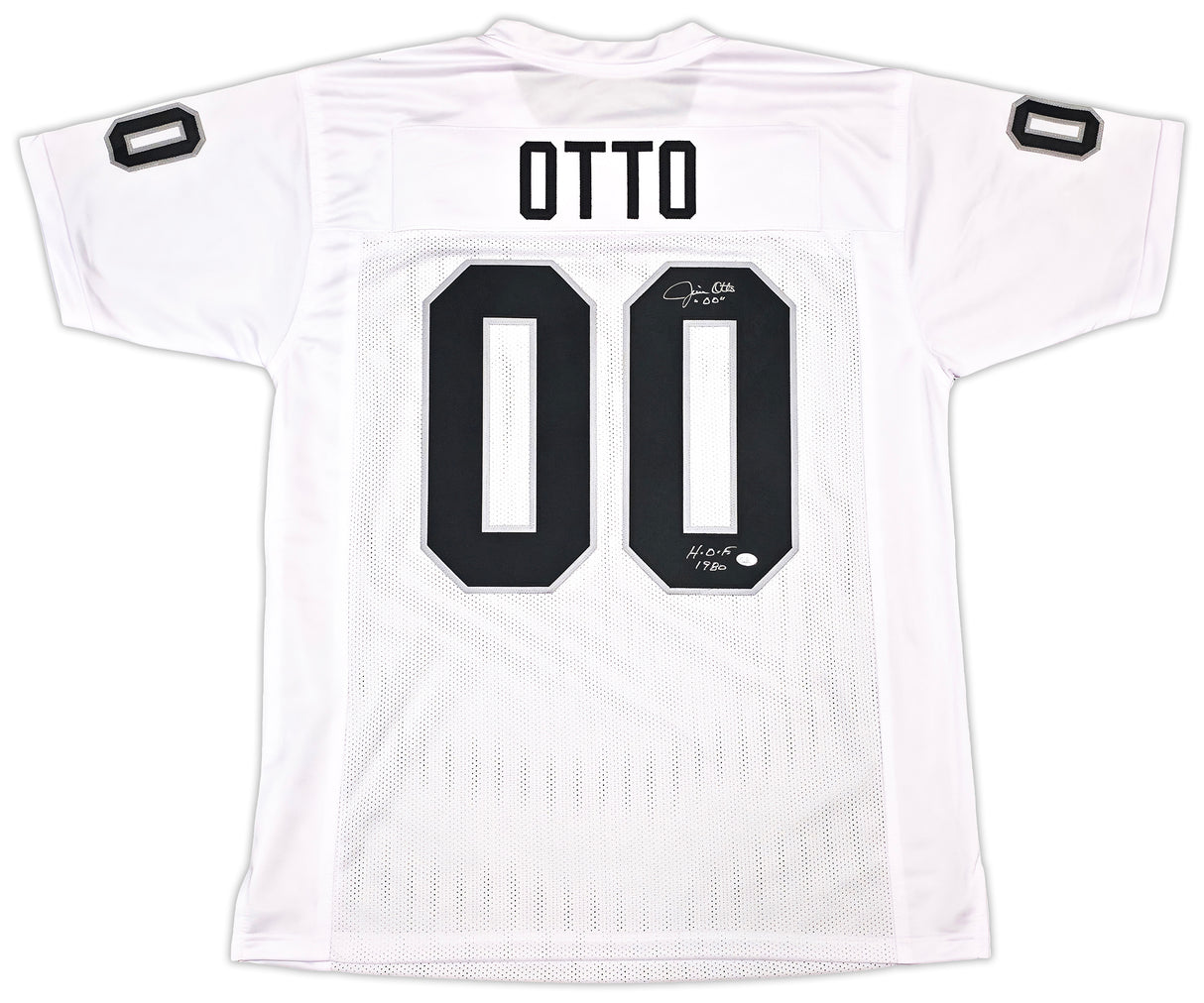 Oakland Raiders Jim Otto Autographed White Jersey GTSM Stock #256892