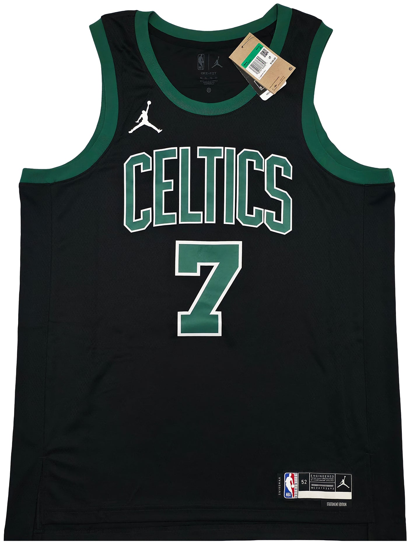 Boston Celtics Jaylen Brown Autographed Black Nike Swingman Statement Edition Jersey Size 52 Beckett BAS Witness Stock #256847