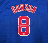 Chicago Cubs Andre Dawson Autographed Blue Jersey Beckett BAS Witness Stock #256897