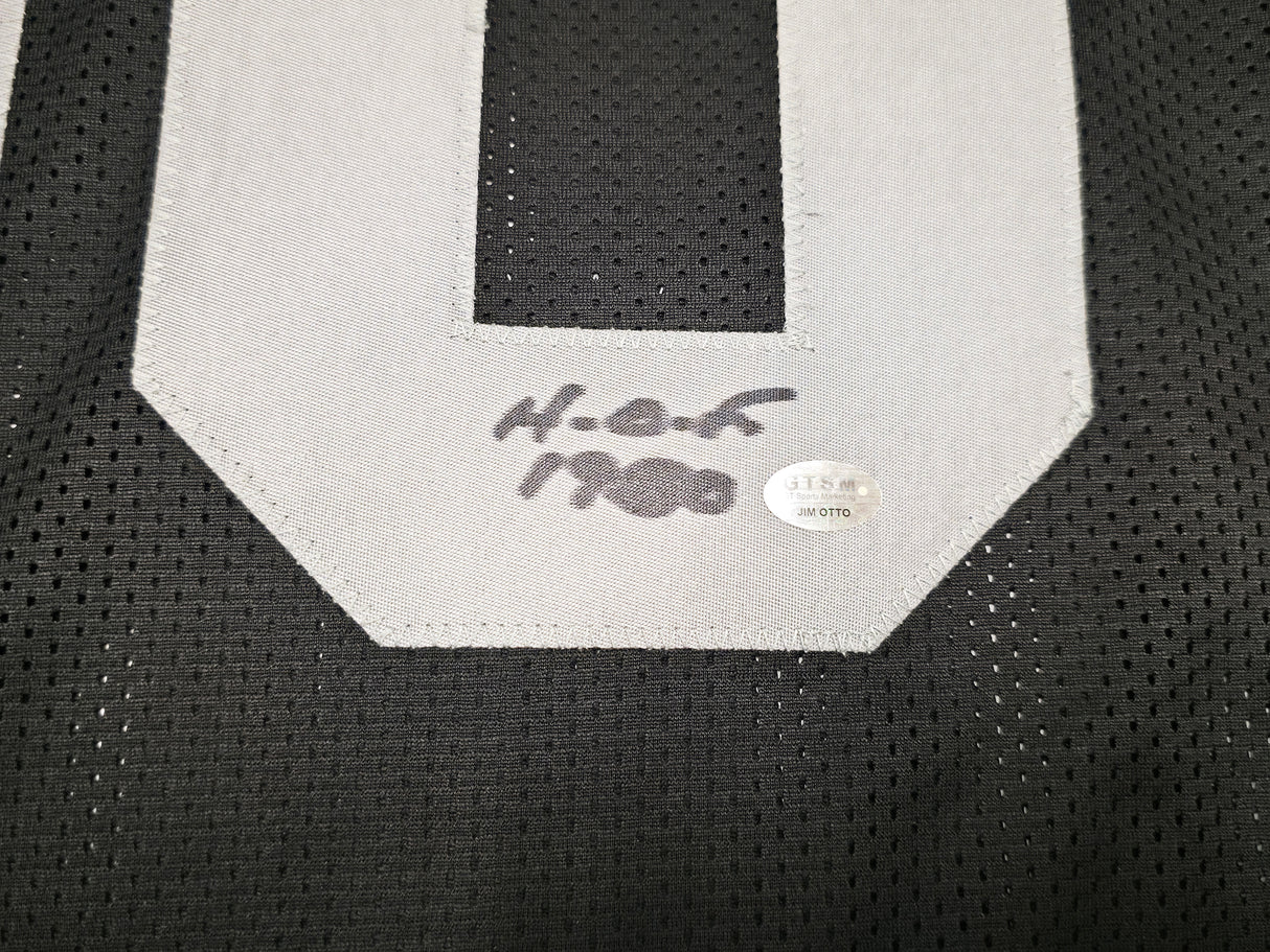 Oakland Raiders Jim Otto Autographed Black Jersey GTSM Stock #256891