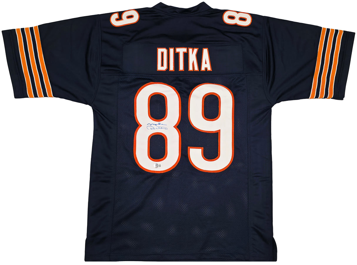 Chicago Bears Mike Ditka Autographed Blue Jersey Beckett BAS QR Stock #256839
