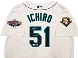 Seattle Mariners Ichiro Suzuki Autographed White Authentic Mitchell & Ness Cooperstown Authentic Collection 2001 ASG Patch Rookie Jersey Size 48 "HOF 25" IS Holo & Beckett BAS Witness Stock #256855