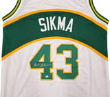 Seattle Supersonics Jack Sikma Autographed White Jersey MCS Holo Stock #256727