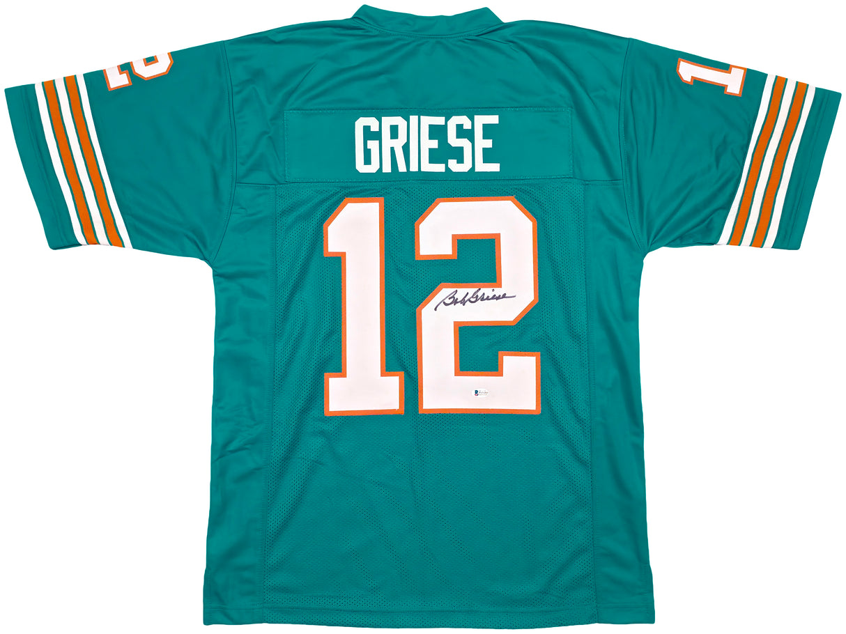Miami Dolphins Bob Griese Autographed Teal Jersey Beckett BAS Witness Stock #256900