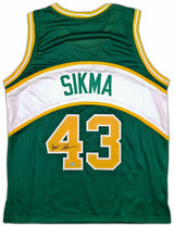 Seattle Supersonics Jack Sikma Autographed Green Jersey MCS Holo Stock #256726