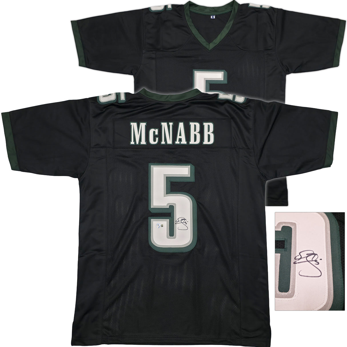 Philadelphia Eagles Donovan McNabb Autographed Black Jersey Beckett BAS Witness Stock #256860
