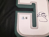 Philadelphia Eagles Donovan McNabb Autographed Black Jersey Beckett BAS Witness Stock #256860