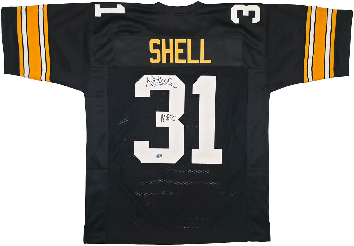 Pittsburgh Steelers Donnie Shell Autographed Black Jersey "HOF 20" Beckett BAS Witness Stock #256861