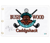 Chevy Chase Autographed 12x18 White Caddyshack Pin Flag Beckett BAS QR Stock #256733