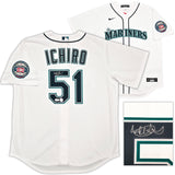 Seattle Mariners Ichiro Suzuki Autographed White Nike Hall of Fame Patch Jersey Size XL IS Holo & Beckett BAS Witness Stock #256858