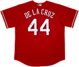 Cincinnati Reds Elly De La Cruz Autographed Red Nike Jersey Size XL "1st HR 6/8/23" Beckett BAS Witness Stock #256882