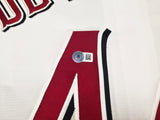 Cincinnati Reds Elly De La Cruz Autographed White Nike Jersey Size XL Beckett BAS Witness Stock #256884