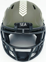Zach Charbonnet Autographed Seattle Seahawks Army Green Salute to Service Speed Mini Helmet MCS Holo Stock #256969