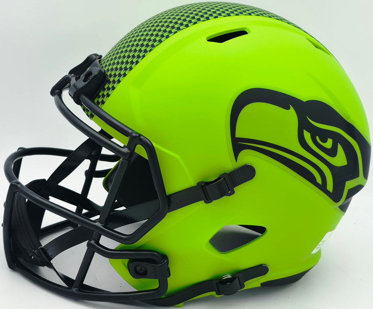 Zach Charbonnet Autographed Seattle Seahawks Rave Green Full Size Speed Replica Helmet MCS Holo Stock #256946