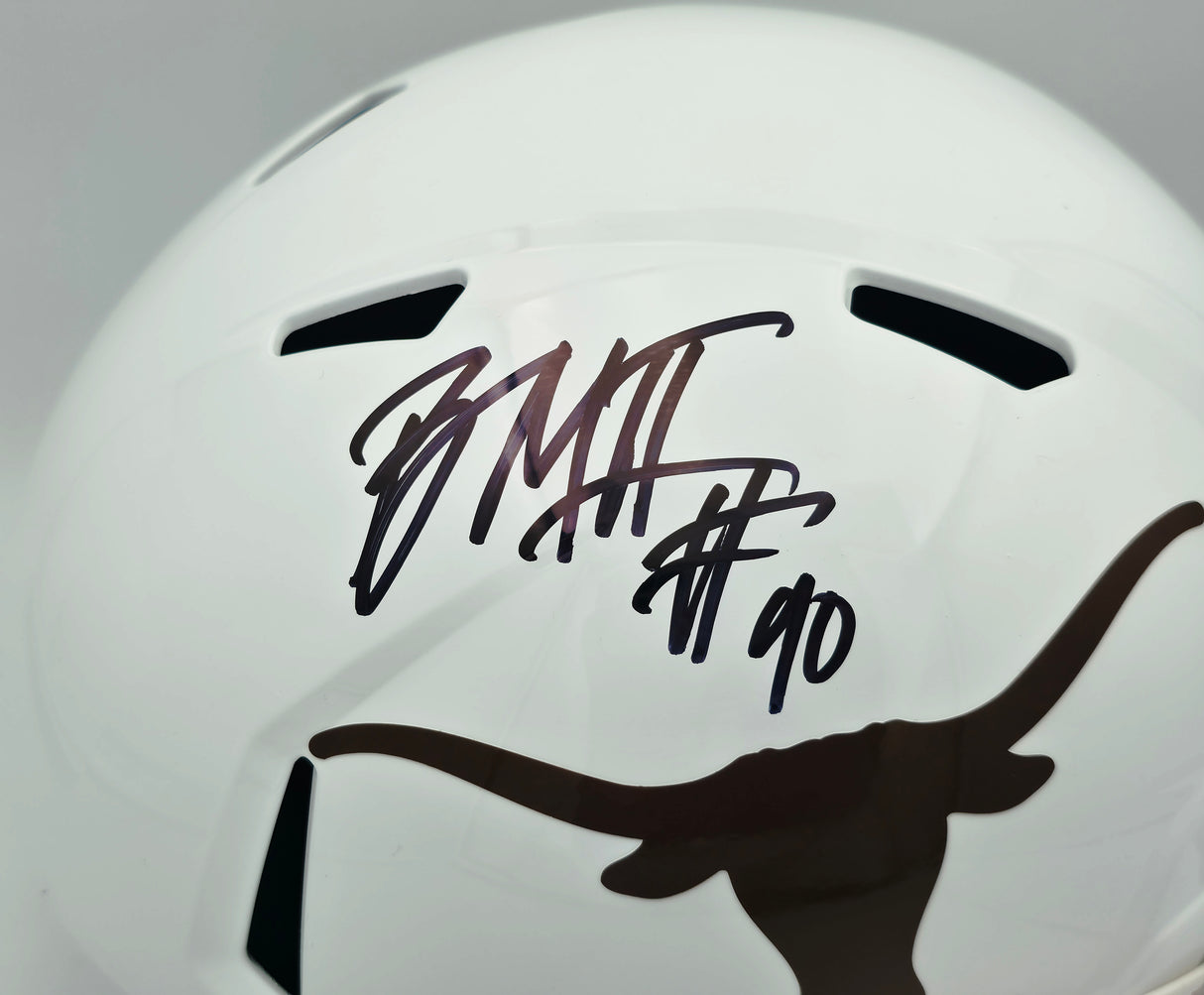 Byron Murphy II Autographed Texas Longhorns White Full Size Speed Replica Helmet MCS Holo Stock #256949