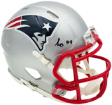 Kayshon Boutte Autographed New England Patriots Silver Speed Mini Helmet Beckett BAS Witness Stock #256984
