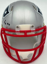 Kayshon Boutte Autographed New England Patriots Silver Speed Mini Helmet Beckett BAS Witness Stock #256984