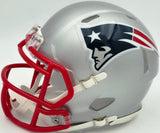 Kayshon Boutte Autographed New England Patriots Silver Speed Mini Helmet Beckett BAS Witness Stock #256984
