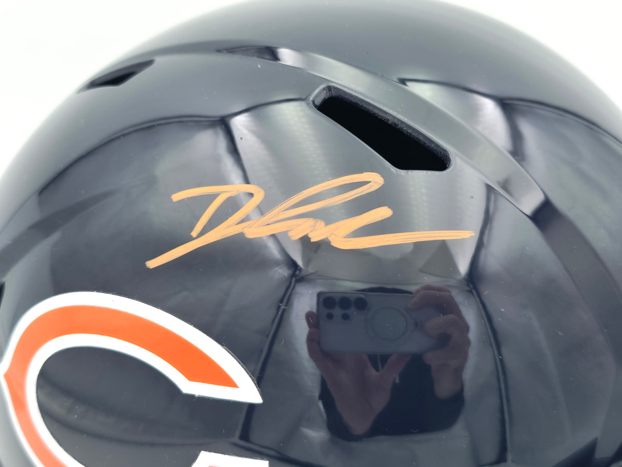D'Andre Swift Autographed Chicago Bears Blue Full Size Speed Replica Helmet Beckett BAS Witness Stock #260054