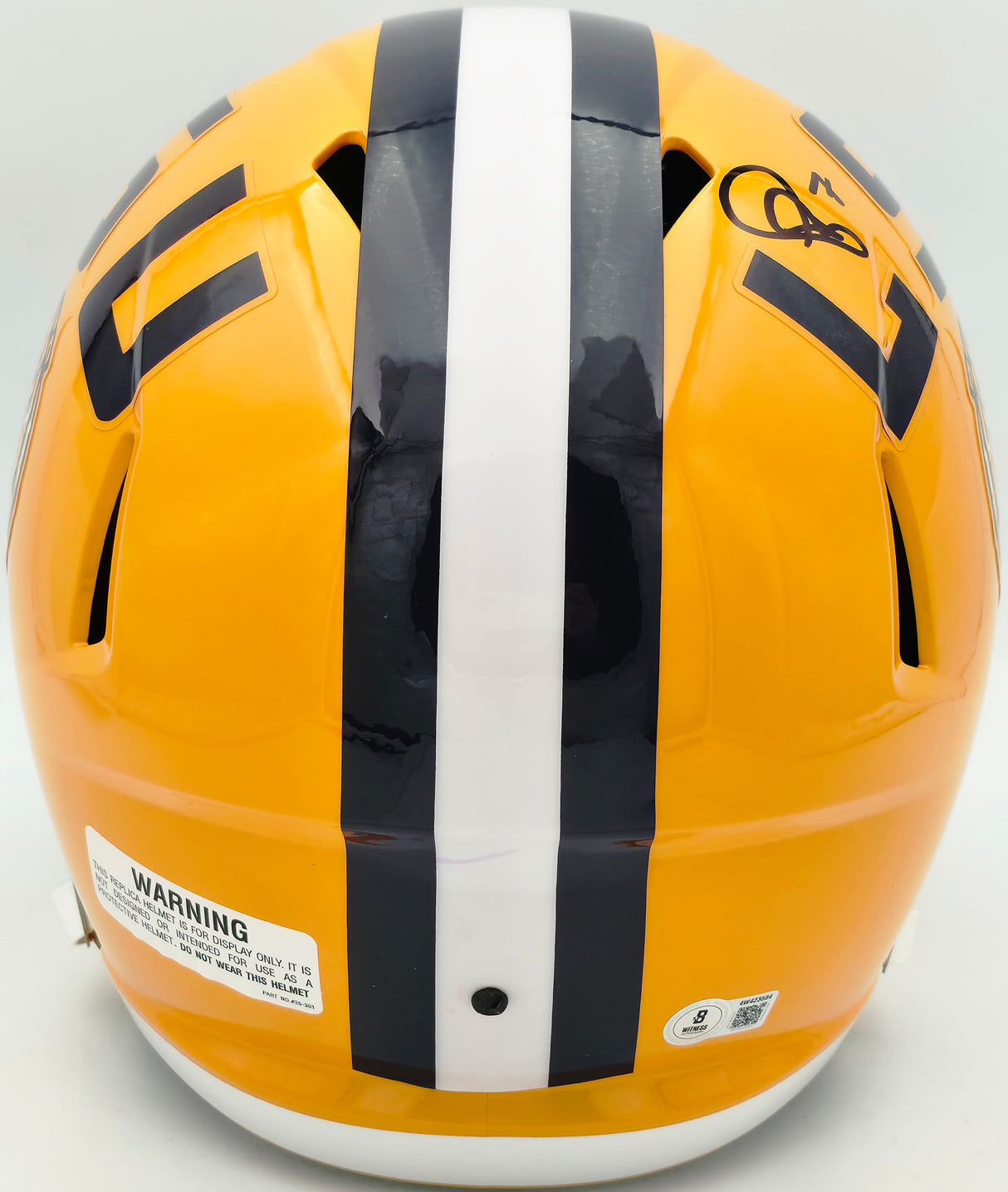 Patrick Peterson Autographed LSU Tigers Yellow Full Size Speed Replica Helmet Beckett BAS Witness Stock #259969
