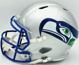Nick Emmanwori Autographed Seattle Seahawks 1983-2001 Throwback Silver Full Size Speed Replica Helmet Beckett BAS Witness Stock #260085