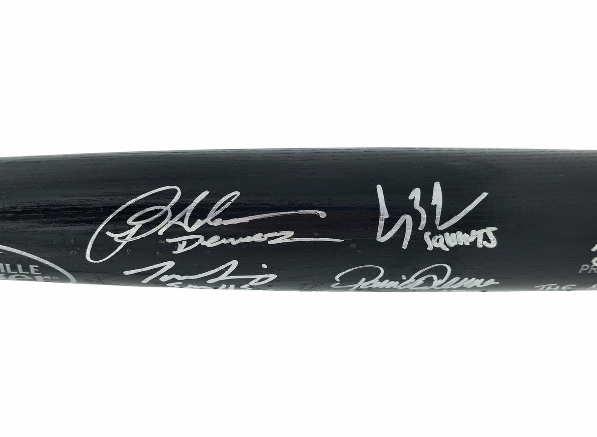 The Sandlot Movie Cast Autographed Black Louisville Slugger Baseball Bat With 8 Signatures Beckett BAS Witness Stock #260068