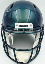 Kam Chancellor Autographed Seattle Seahawks Metallic Green Rivalries Full Size Speed Replica Helmet Beckett BAS Witness Stock #258291