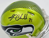 Kam Chancellor Autographed Seattle Seahawks Flash Green Speed Mini Helmet Beckett BAS Witness Stock #259853