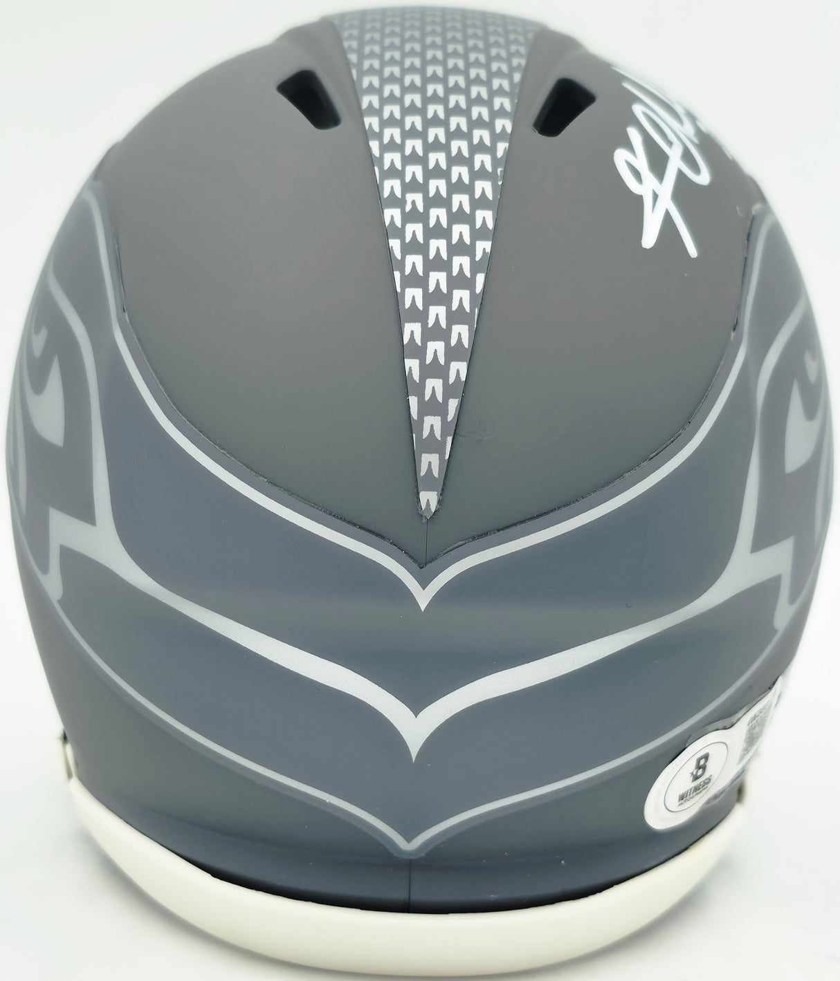 Kam Chancellor Autographed Seattle Seahawks Slate Silver Speed Mini Helmet Beckett BAS Witness Stock #259854