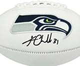 Kam Chancellor Autographed White Seattle Seahawks Logo Football Beckett BAS Witness Stock #259858