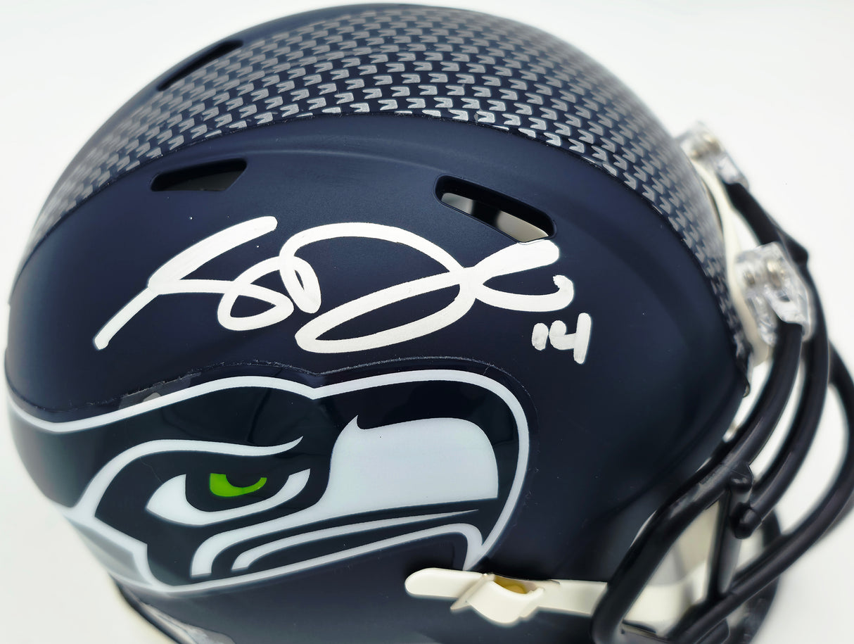 Sam Darnold Autographed Seattle Seahawks Blue Speed Mini Helmet Beckett BAS Witness Stock #261514