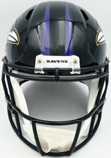 Terrell Suggs Autographed Baltimore Ravens Black Full Size Speed Replica Helmet Beckett BAS Witness Stock #261447