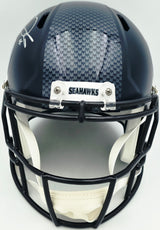 Sam Darnold Autographed Seattle Seahawks Blue Full Size Speed Replica Helmet Beckett BAS Witness Stock #261505