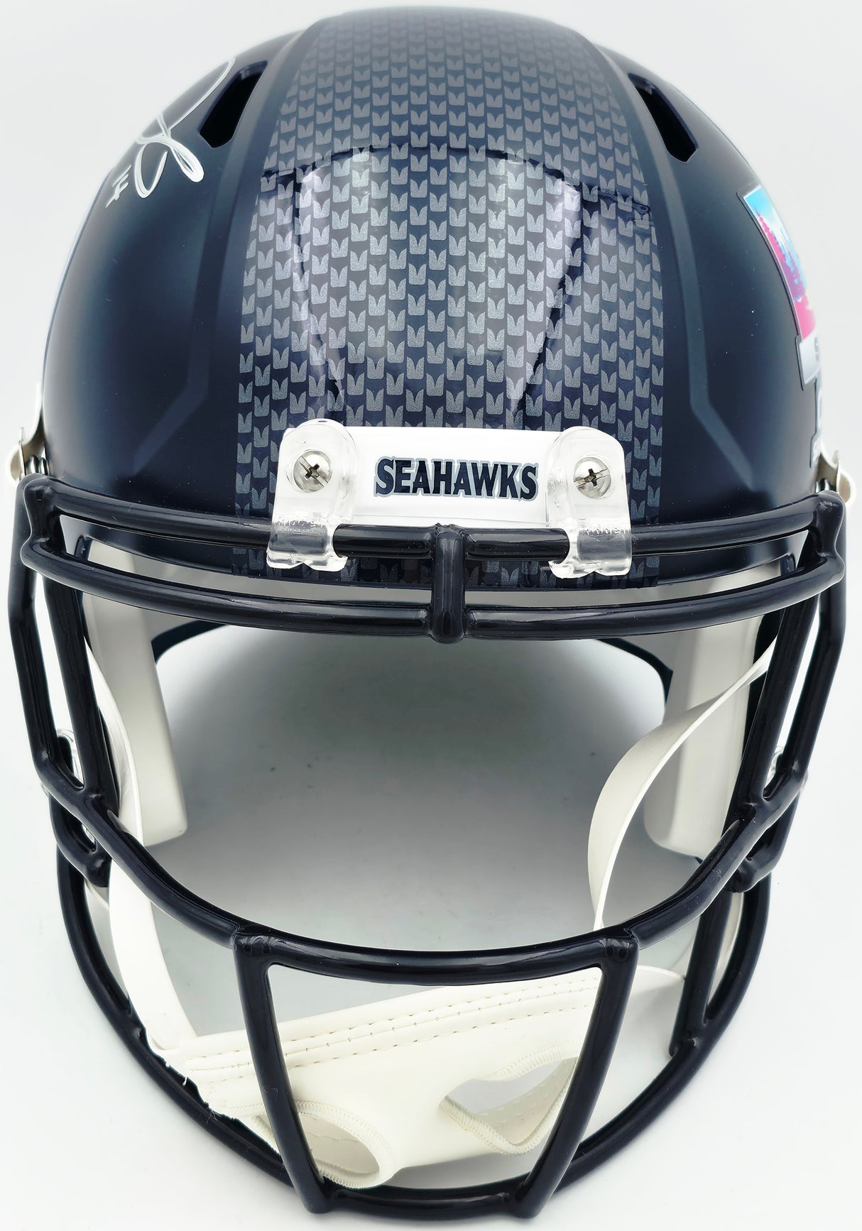 Sam Darnold Autographed Seattle Seahawks Blue Super Bowl LX Champions Logo Full Size Speed Replica Helmet Beckett BAS Witness Stock #261508