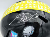 Sam Darnold Autographed Seattle Seahawks Black Super Bowl LX Logo Full Size Speed Replica Helmet Beckett BAS Witness Stock #261509