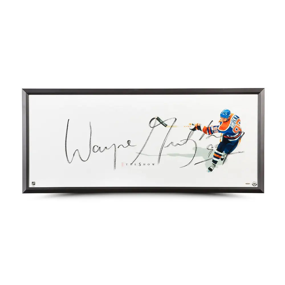 Wayne Gretzky Autographed Framed 'The Show' 18x44 Photo Edmonton Oilers UDA Holo Stock #261615