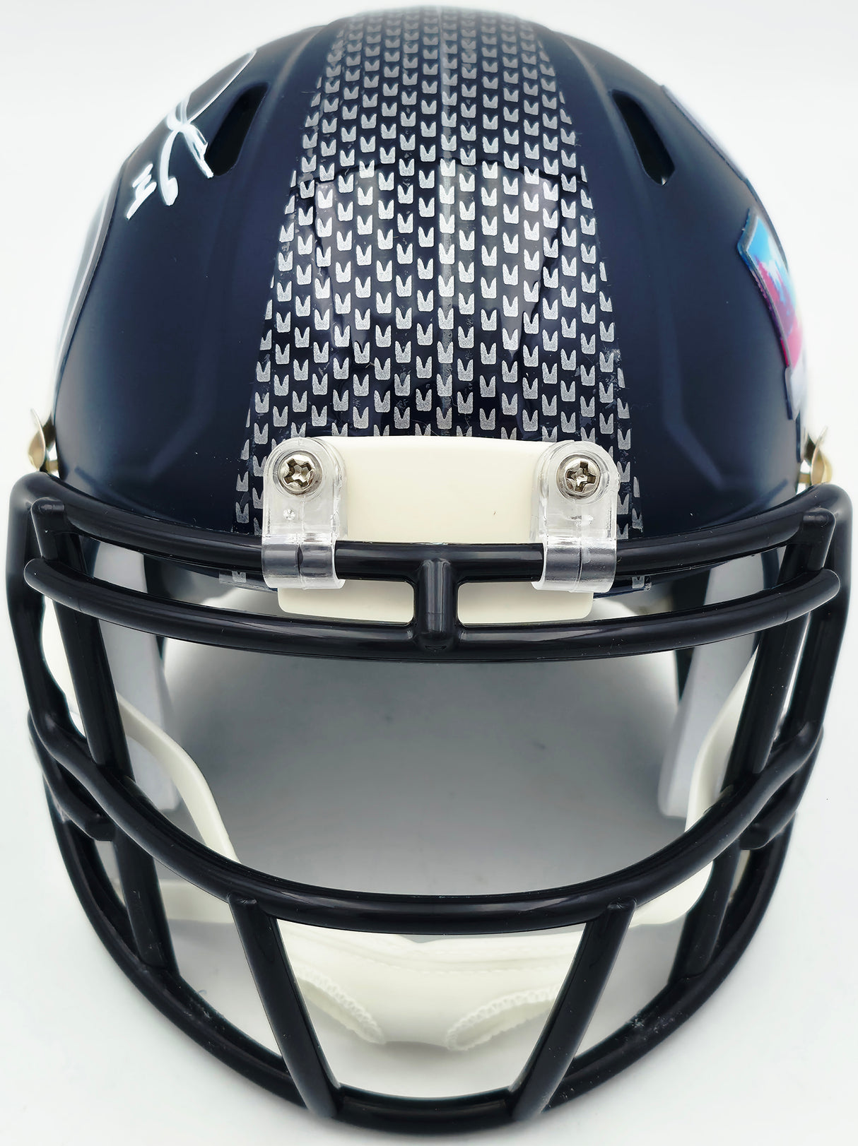Sam Darnold Autographed Seattle Seahawks Blue SB LX Champions Logo Speed Mini Helmet Beckett BAS Witness Stock #261843