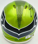Sam Darnold Autographed Seattle Seahawks Flash Green Speed Mini Helmet Beckett BAS Witness Stock #261845
