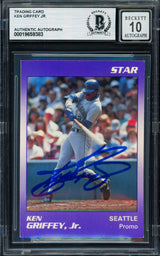 Ken Griffey Jr. Autographed 1990 Star Promo Card Seattle Mariners Auto Grade Gem Mint 10 Beckett BAS Stock #261775