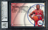 Allen Iverson Autographed 1996-97 Fleer Rookie Card #235 Philadelphia 76ers Auto Grade Gem Mint 10 Beckett BAS Stock #261776