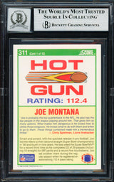 Joe Montana Autographed 1990 Score Card #311 San Francisco 49ers Auto Grade Gem Mint 10 Beckett BAS Stock #261790