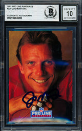 Joe Montana Autographed 1992 Proline Portraits Card #329 San Francisco 49ers Auto Grade Gem Mint 10 Beckett BAS Stock #261803