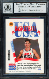 John Stockton Autographed 1991-92 Skybox Card #539 1992 USA Dream Team Auto Grade Gem Mint 10 Beckett BAS Stock #261808