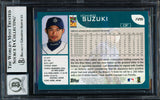 Ichiro Suzuki Autographed 2001 Topps Rookie Card #726 Seattle Mariners Auto Grade Gem Mint 10 Beckett BAS Stock #261809