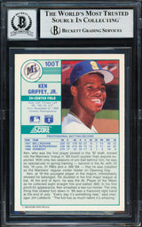 Ken Griffey Jr. Autographed 1989 Score Traded Rookie Card #100T Seattle Mariners Auto Grade Gem Mint 10 Beckett BAS Stock #261773